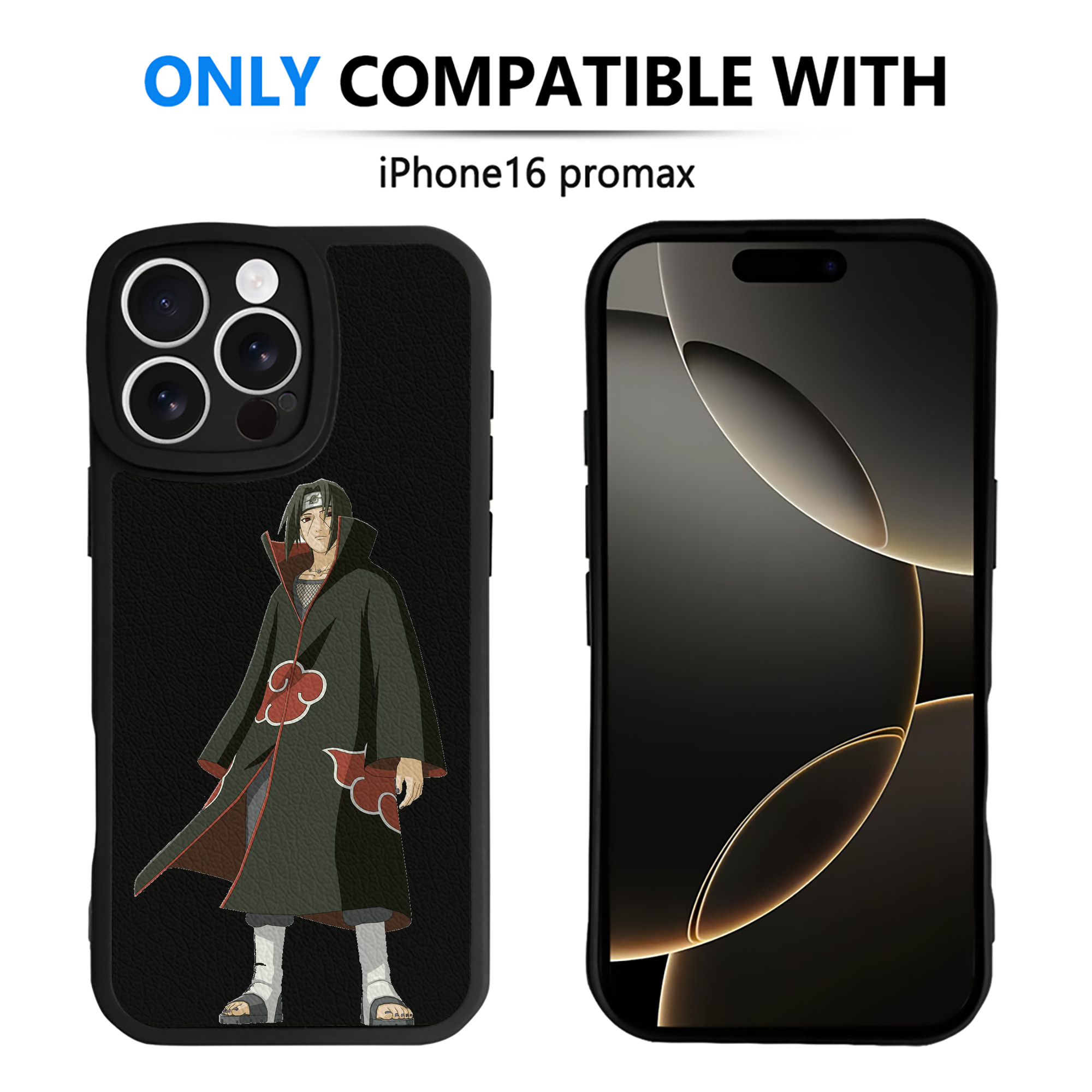 （画像用） NARUTO -ナルト- うちは イタチ Uchiha Itachi 【iPhone 16シリーズ対応】シリコンスマホケース（レザー調） 材質：シリコン